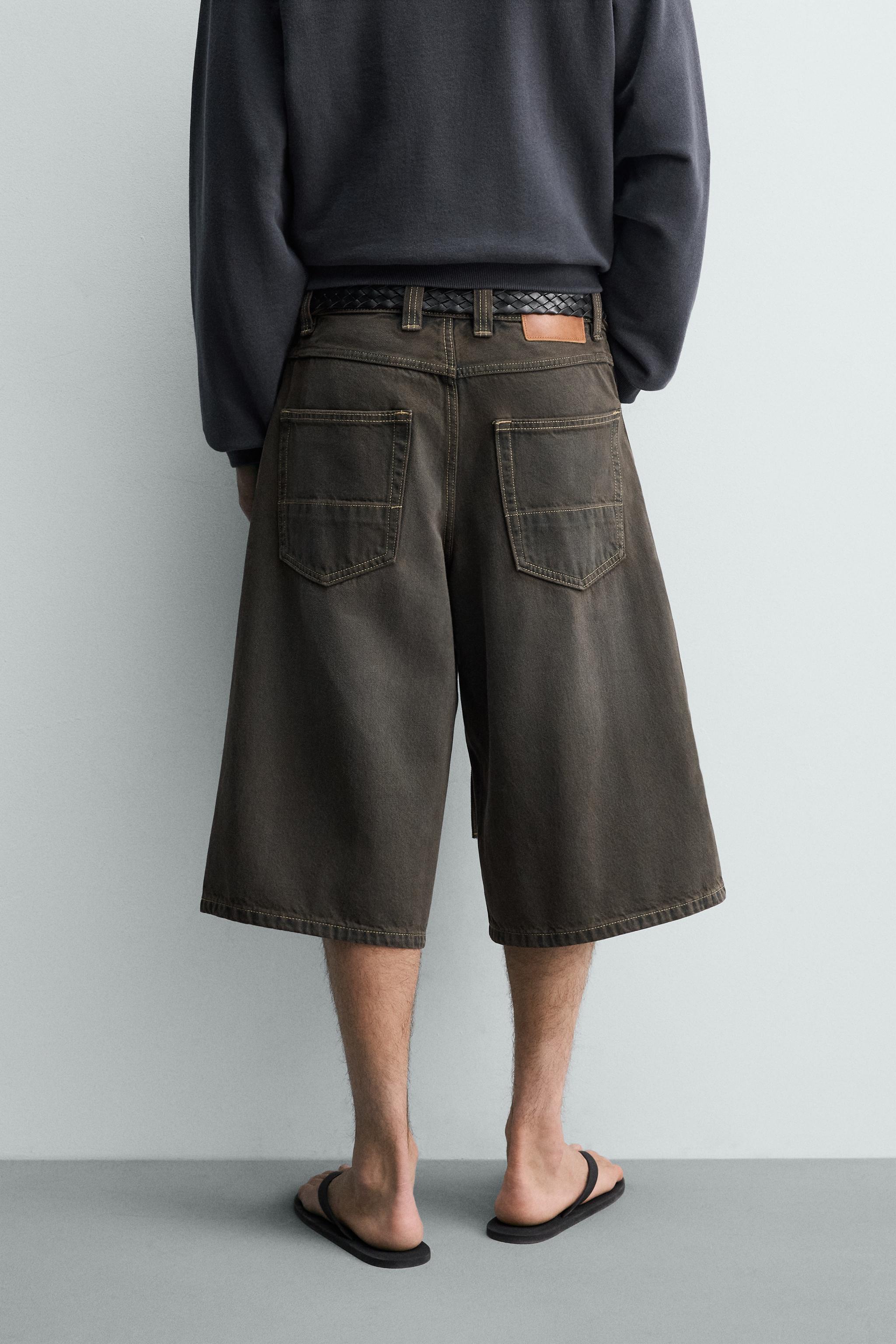 BELTED DENIM JORTS